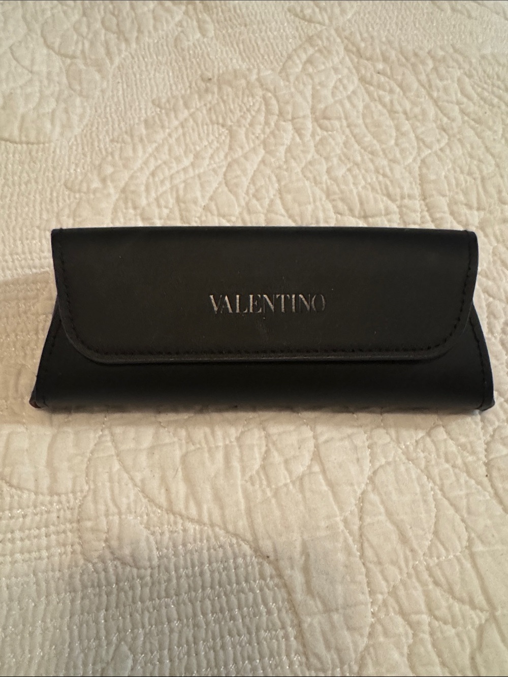 Valentino Black Leather eyeglass Case